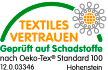 Oeko-Tex-Zertifikat "Textiles Vertrauen"